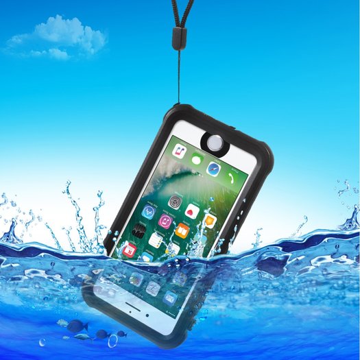 Eervol Bestuiven Reinig de vloer Waterdicht hoesje iPhone 7 8 SE 2020 2022 zwart waterproof case