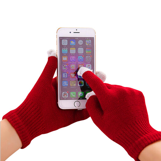 Winter touchscreen handschoenen bordeaux rood