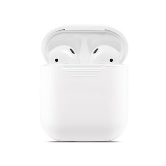 Soft Silicone hoesje voor Apple AirPods Case - Wit