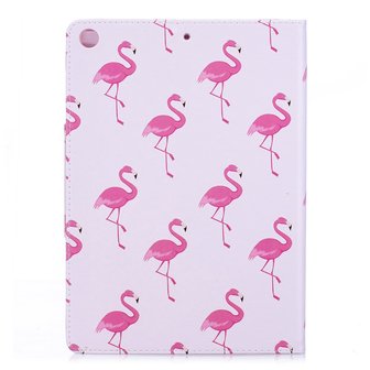 Flamingo flipcase leder hoes standaard iPad 2017 2018 - Wit Roze