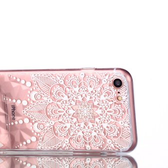 Doorzichtig Mandala TPU Hoesje iPhone 7 8 SE 2020 SE 2022 - Transparant