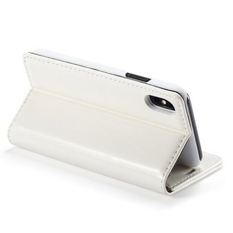 Caseme Kunstleer Wallet pasjeshouder hoesje iPhone XS Max case - wit