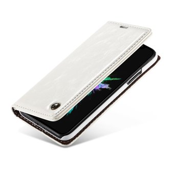 Caseme Kunstleer Wallet pasjeshouder hoesje iPhone XS Max case - wit