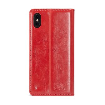 Caseme Kunstleer Wallet pasjeshouder hoesje iPhone XS Max case - rood