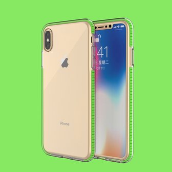 Beschermend gekleurde rand hoesje iPhone XS Max Case TPE TPU back cover - Green