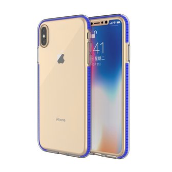 Beschermend gekleurde rand hoesje iPhone XS Max Case TPE TPU back cover - Blauw