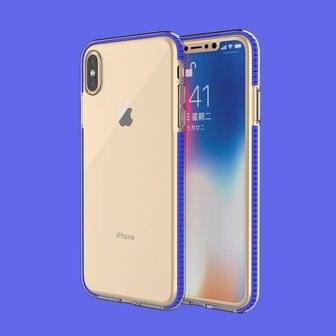 Beschermend gekleurde rand hoesje iPhone XS Max Case TPE TPU back cover - Blauw