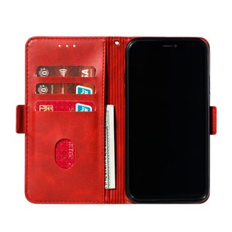 Leren Wallet Bookcase hoesje portemonnee iPhone 11 - Rood