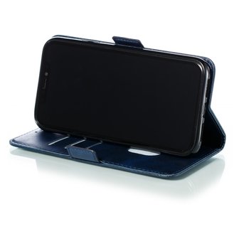 Leren Wallet Bookcase hoesje portemonnee iPhone 11 - Blauw