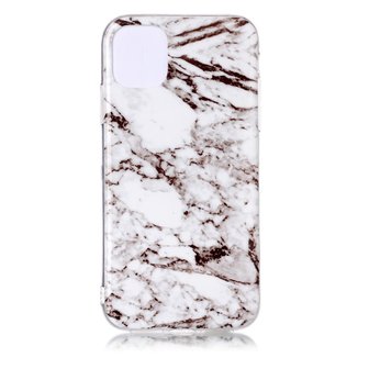 Marmer Patroon Natuursteen Wit Hoesje Case iPhone 11