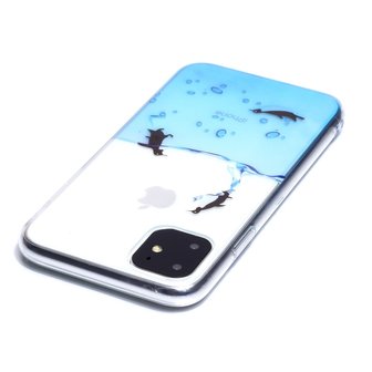 Pinguin hoesje TPU case iPhone 11 - Transparant