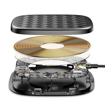 Baseus BV Geweven Textuur 10W 7.5W Draadloze Qi Oplaad pad - Zwart