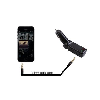 Draadloze Bluetooth 2.0 Handsfree Sigarettenplug Autolader Dual USB FM Transmitter Carkit - Zwart