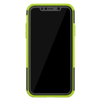 Hybride standaard case shockproof hoesje iPhone 11 - Groen Zwart