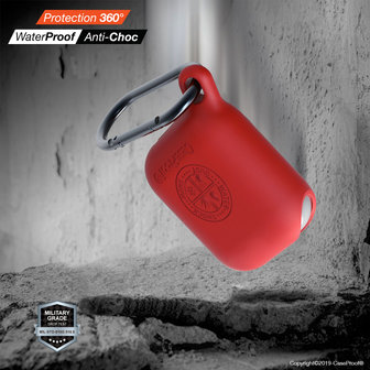 CaseProof Waterproof Airpods 1e en 2e generatie case - Rood