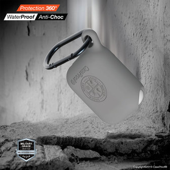 CaseProof Waterproof Airpods 1e en 2e generatie case - Grijs