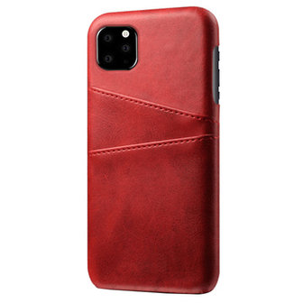 Lederen Portemonnee Wallet iPhone 11 hoesje - Rood Bescherming
