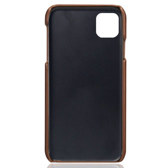 Duo Cardslot Wallet Portemonnee iPhone 11 hoesje - Bruin Bescherming