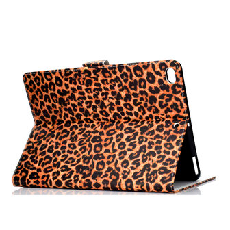 Hoes Case Wallet Portemonnee Luipaardprint voor iPad 10.2 inch, iPad Pro 10.5 en iPad Air 3 10.5 inch - Oranje Zwart Beige
