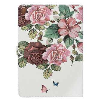 Wallet Portemonnee Hoes Case Kunstleer Bloemen Natuur voor iPad Pro 10.5 inch iPad Air 3 10.5 inch iPad 10.2 inch - Roze