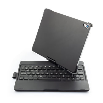 F360B 360 Graden Draaibaar Roterend ABS Bluetooth Keyboard Toetsenbord Case Hoes voor iPad Pro 11 inch - Zwart