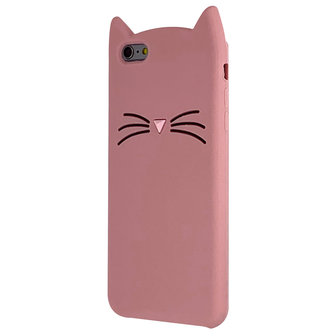 Katje iPhone 6 Plus 6s Plus Silicone hoesje 3D - Roze Bescherming