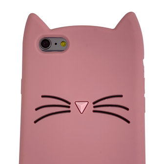Katje iPhone 6 Plus 6s Plus Silicone hoesje 3D - Roze Bescherming