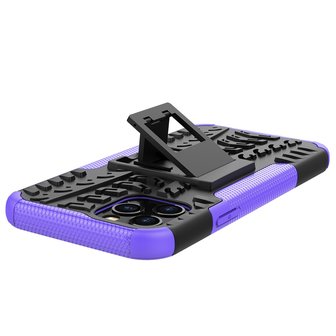 Shockproof schokabsorberend TPU hoesje voor iPhone 12 en iPhone 12 Pro - zwart met paars