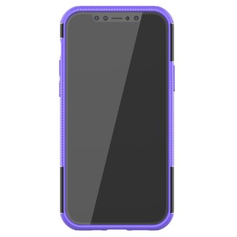 Shockproof schokabsorberend TPU hoesje voor iPhone 12 en iPhone 12 Pro - zwart met paars