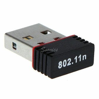 WiFi Dongle stick USB netwerk adapter wireless draadloos 802.11n - Zwart
