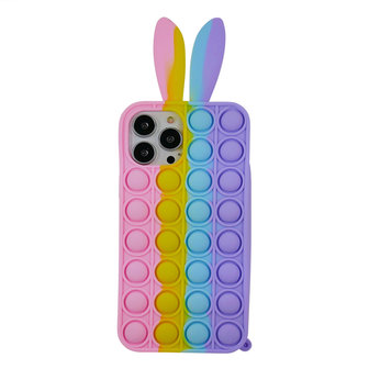 Bunny Pop Fidget Bubble siliconen hoesje voor iPhone 12 en iPhone 12 Pro - kleurrijk