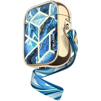 Supcase Cosmo natuursteen hoesje voor AirPods 1 en 2 - blauw