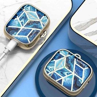 Supcase Cosmo natuursteen hoesje voor AirPods 1 en 2 - blauw