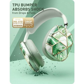 Supcase Cosmo natuursteen hoesje voor AirPods Max - groen