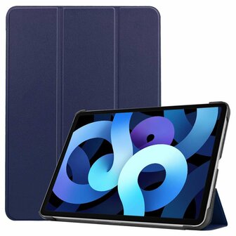 Just in Case Smart Tri-Fold kunstleer hoesje voor iPad Air 4 10.9 2020 & iPad Air 5 2022 - blauw
