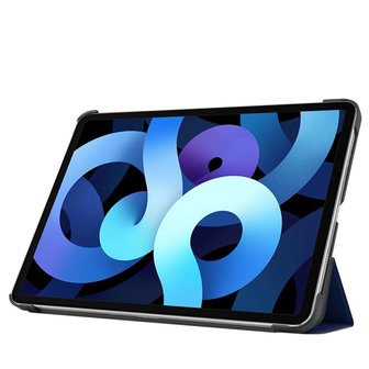 Just in Case Smart Tri-Fold kunstleer hoesje voor iPad Air 4 10.9 2020 & iPad Air 5 2022 - blauw