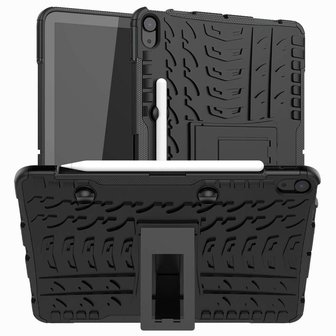 Just in Case Rugged Hybrid PU en TPU hoes voor iPad Air 4 10.9 2020 & iPad Air 5 2022 - zwart