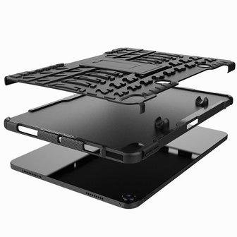 Just in Case Rugged Hybrid PU en TPU hoes voor iPad Air 4 10.9 2020 & iPad Air 5 2022 - zwart