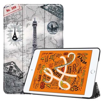 Just in Case Smart Tri-Fold kunstleer hoes voor iPad mini 4 en 5 - grijs en zwart
