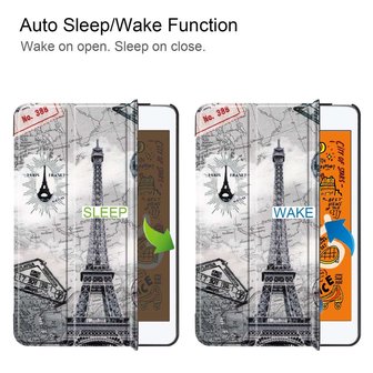 Just in Case Smart Tri-Fold kunstleer hoes voor iPad mini 4 en 5 - grijs en zwart