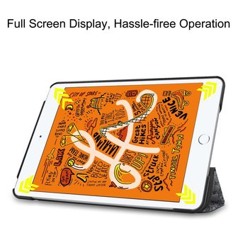 Just in Case Smart Tri-Fold kunstleer hoes voor iPad mini 4 en 5 - grijs en zwart