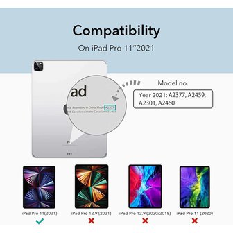 ESR Urban Premium kunstleer hoes voor iPad Pro 11 (2018 2020 2021 2022) - grijs