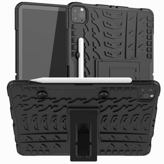 Just in Case Rugged Hybrid PU en TPU hoes voor iPad Pro 11 (2018 2020 2021) - zwart