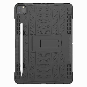 Just in Case Rugged Hybrid PU en TPU hoes voor iPad Pro 11 (2018 2020 2021) - zwart