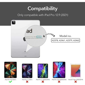 ESR Ascend Trifold vegan leer hoes voor iPad Pro 12.9 (2021) - zwart