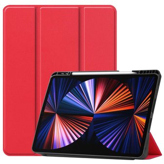 Just in Case Smart Tri-Fold kunstleer hoesje voor iPad Pro 12.9 (2021 2022) - rood