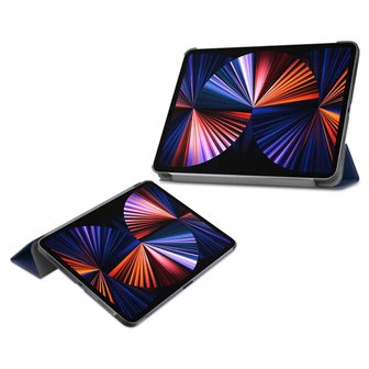 Just in Case Smart Tri-Fold kunstleer hoes voor iPad Pro 12.9 (2021) - blauw