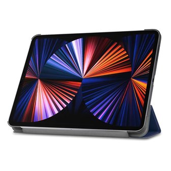 Just in Case Smart Tri-Fold kunstleer hoes voor iPad Pro 12.9 (2021) - blauw