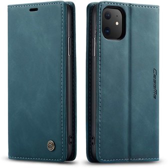 Caseme Slim Retro Wallet kunstleer hoesje voor iPhone 11 - blauw