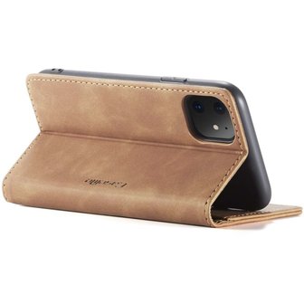 Caseme Slim Retro Wallet kunstleer hoesje voor iPhone 11 - bruin